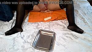 electric shocks on her clit while a wedge goes deep in her ass. this milf's homemade orgasm is extreme.