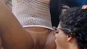 Brunette latina Paula Brandão has natural tits in one-on-one domination