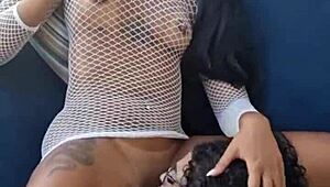 Brunette latina Paula Brandão has natural tits in one-on-one domination