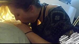 jaspers blonde babe delivers an amazing deepthroat blowjob on cock