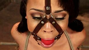 lezdom mistress harshly binds and gags two slaves in wild scenes