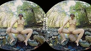 Yanks Carmen December Toys Her Bushy Snatch Outdoors