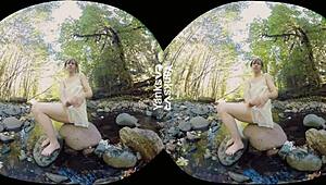 Yanks Carmen December Toys Her Bushy Snatch Outdoors