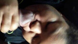 Early morning chewy sucking black cock.