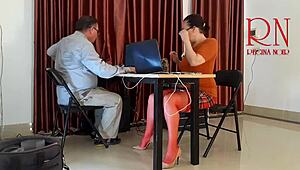 monday office tease with employee skipping panties for juicy pussy licking and sucking!