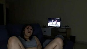 mexican latina watches ufc and gets so horny she masturbates