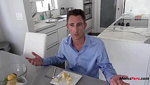 This sneaky step mother blows her son right in front of her husband