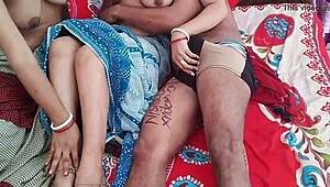 Nanad bhabhi and Bengali boyfriend in wild Indian threesome with clear Hindi audio