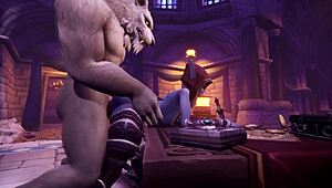 werewolf dominates night elf in wild encounter