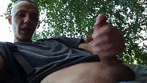 Roman Gisych Masturbates Boldly in Forest