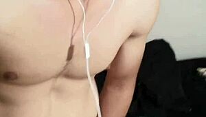 venezolano stroking his big monster cock so good, young 18+ guy enjoying it 😏