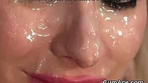 Stunning Centerfold Swallows Every Drop of Cum Shot