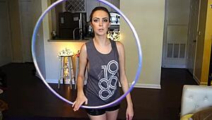 Emotional Dance Of Brunette Hoop Girl With Shaking Tits In Homemade Video