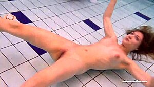 Firm Big Tits Shine in Red Dress Underwater on Duna Bultihalo