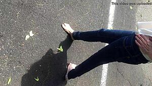 elizabeth's got these really dirty feet from walking around