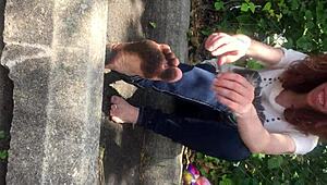 elizabeth's got these really dirty feet from walking around