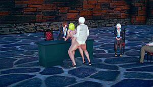 Secretary Ploughed Hard by Boss from Behind During Tense Management Meeting