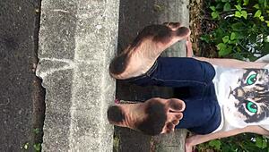 elizabeth's got these really dirty feet from walking around