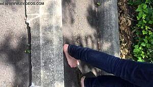 elizabeth's got these really dirty feet from walking around