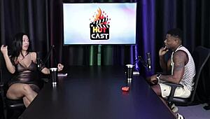 Measuring the hot brunette's ass size - sheer lingerie tease