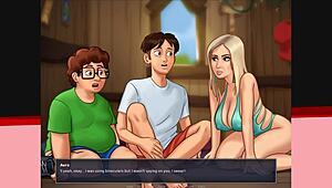 blonde gets facial at party with big tits and ass 🍑