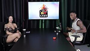 Measuring the hot brunette's ass size - sheer lingerie tease