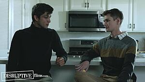 Stepbrothers battle for neighbor's cherry in a taboo threesome with DisruptiveFilms.