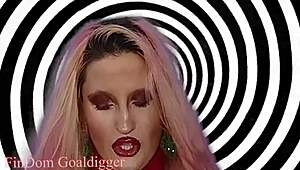 Deusa loira domina com instruções de punheta