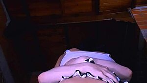 la hijastra seduces her friend with tempting looks in the apartment, cheating on her aunt