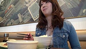 yui, 21, shy receptionist strips for camera. her pale skin, d-cup breasts, and natural bush excite during intense foreplay.