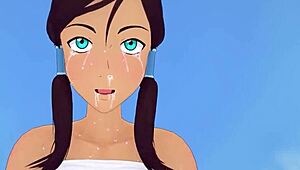 The Avatar Korra Riding Cowgirl in POV Action Scene.