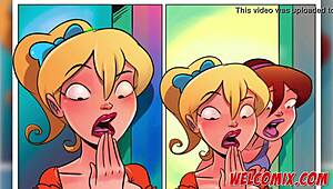 A hot afternoon of studying turns into naughty cartoon fun with big tits.