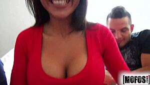 Double-Team Action on Candi Coxx’s Double Dees in Mofos Video