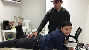 Colombian neighbor couldn’t resist touching my huge package