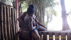 yo, caught this wild outdoor blowjob with a hot ebony on the beach.