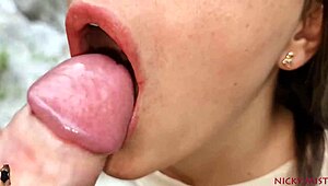 giving an epic outdoor blowjob during mountain holidays feels so wild