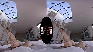 Virtual taboo blowjob with shaved pussy action! 🔥