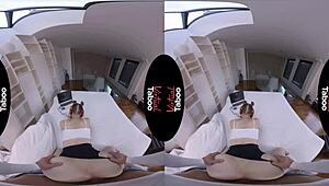 Virtual taboo blowjob with shaved pussy action! 🔥