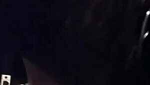 Homemade fat redhead blows petite teen's big black cock.