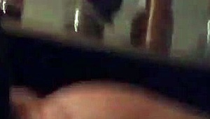 Homemade fat redhead blows petite teen's big black cock.