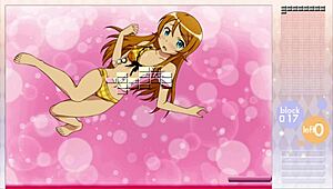 kousaka kirino strips during arkanoid gameplay in this anime hentai