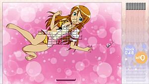 kousaka kirino strips during arkanoid gameplay in this anime hentai