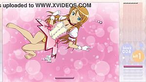 kousaka kirino strips during arkanoid gameplay in this anime hentai