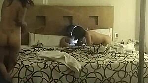 Hey, check out this trio in a hotel with cowgirl riding