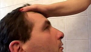 louis couldn't wait to bang a hot milf in the steamy bathtub after pool time