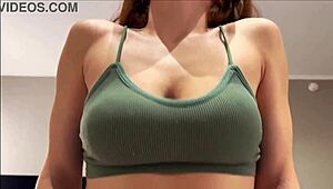 Quick romp unfolds in a cozy hotel room