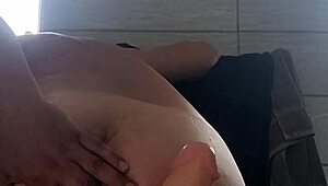 huge anal dildo stretches him wide as he experiments with bisexual toy play