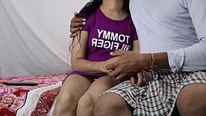 Indian girlfriend takes monster cock in tight pussy during hot intense fucking