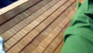 boy police officer masturbates in uniform with handcuffs