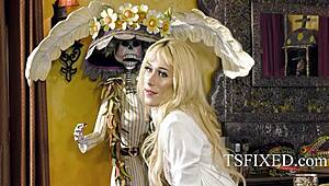 yo, check this wild tranny threesome with two for one action!